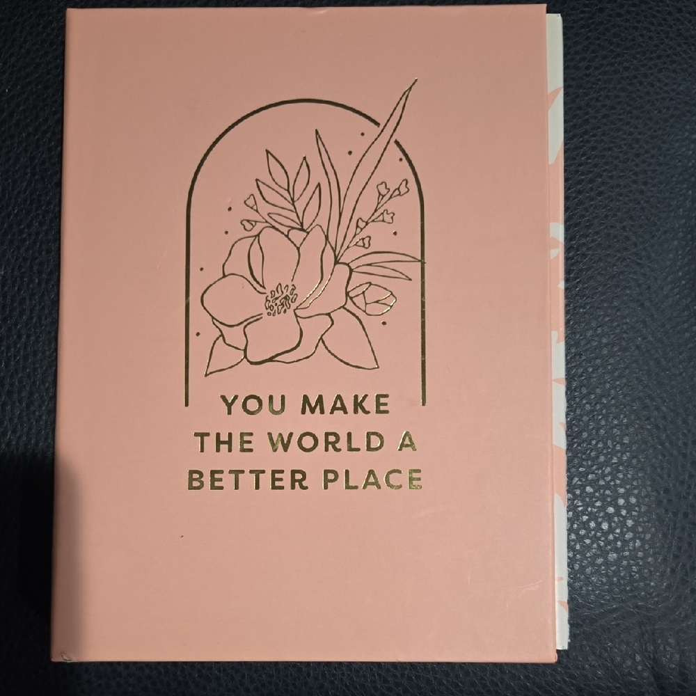 Pink Journal with Gold Floral Design